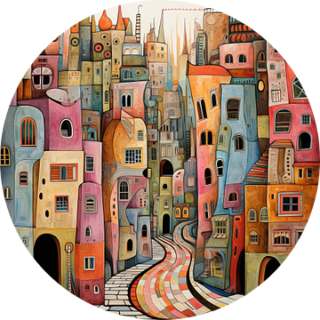 Hundertwasser city taupe colour van Natasja Haandrikman