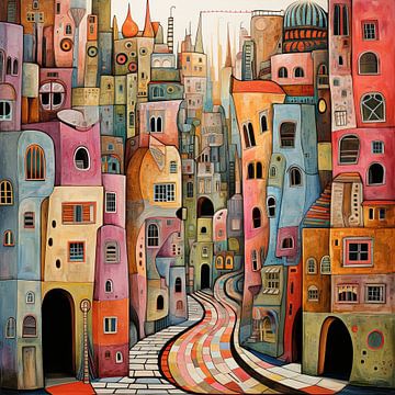 Hundertwasser city taupe colour by Natasja Haandrikman