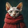 Sphynx für den Winter gekleidet von Ton Kuijpers