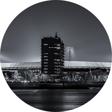 Feyenoord stadion De Kuip tijdens een Europa League avond (Zwart-wit) van Tux Photography