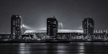 Feyenoord stadium at an Europa League evening (B&W) by Tux Photography