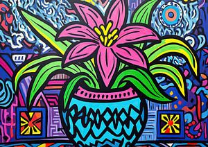 Bunte Blumen in Vase