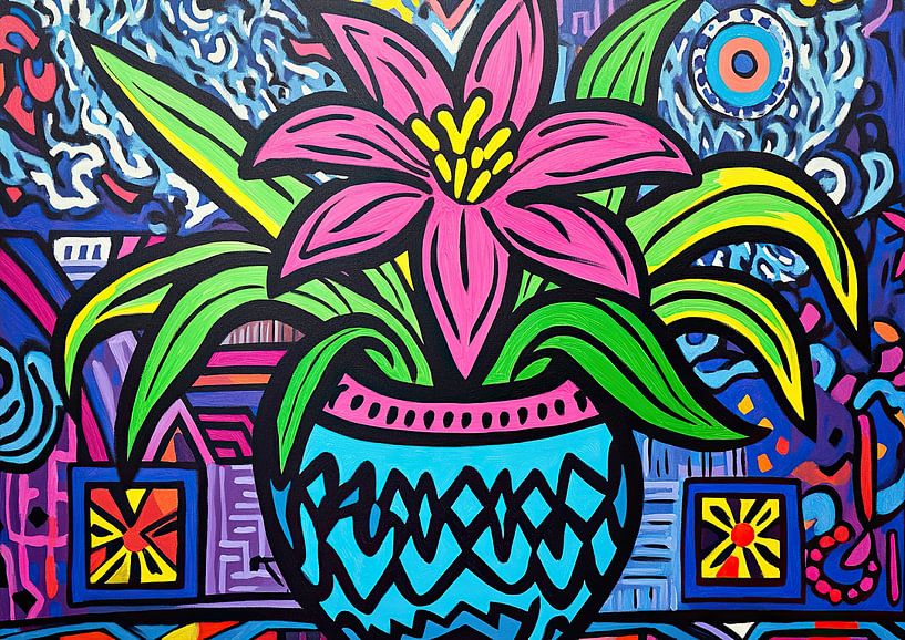 Fleurs colorées dans un vase par La collection ARTEO
