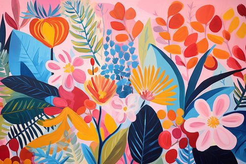 Vintage Bloemen, kleurig en abstract II