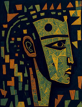 Head of a man, abstract by Jan Bechtum