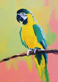 Perroquet peinture à l'huile Minimal Pink sur Niklas Maximilian