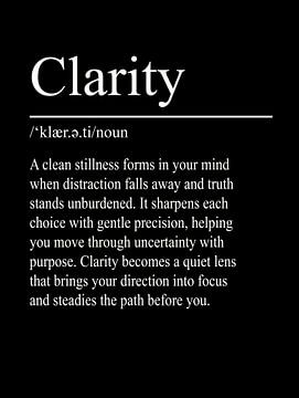 Clarity Definition - Black by WordsThatInspire