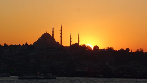 Mosque in Turkey against the sunset