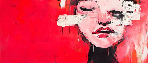 Abstract portrait in red - Expressive