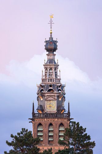 Stevenskerk Nijmegen met pastelkleurige wolken
