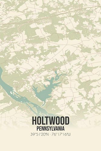 Alte Karte von Holtwood (Pennsylvania), USA.