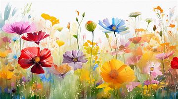 Zomerse bloemen in de berm van Pieternel Fotografie en Digitale kunst