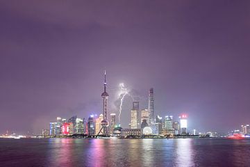 Thunder above Shanghai, China by Rene Mens