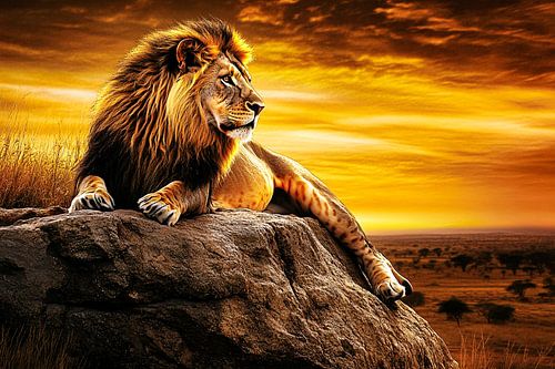 Majestueuze leeuw in het wild