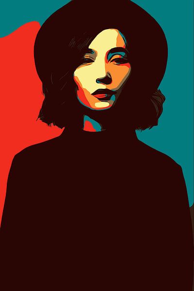 Abstract girl with hat by The Art Kroep