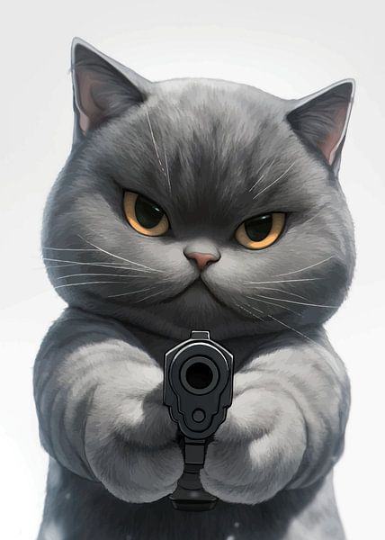 Brits Korthaar met Pistool van MIROKKU