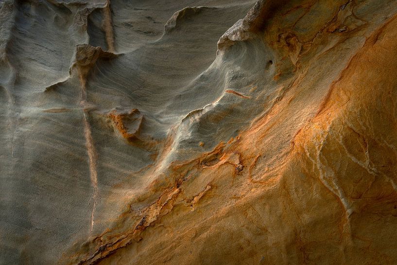 Sand structures in soft shades on the coast of Manukau beach New Zealand by Albert Brunsting