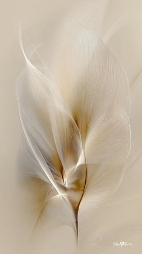 wit en goud - bloemen en veren