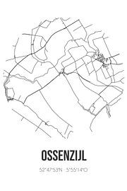 Ossenzijl (Overijssel) | Map | Black and White by Prints of Place