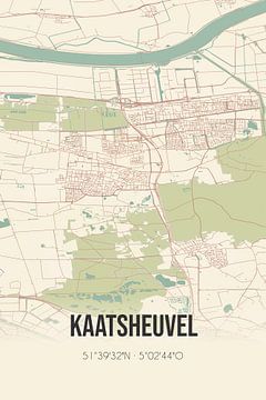 Vintage map of Kaatsheuvel (North Brabant) by Rezona