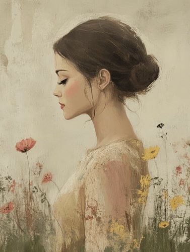 Portrait au look doux et romantique