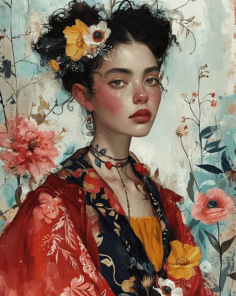 Modern portrait, fashion illustration by Carla Van Iersel