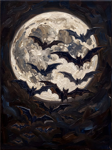 Eerie Moonlit Bats