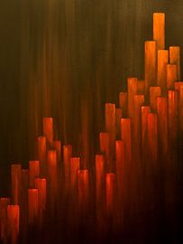 Red fantasy landscape abstract 2 by Edeltraut K. Schlichting