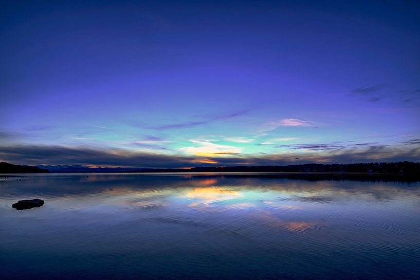 Zonsondergang aan het Starnbergmeer van Roith Fotografie