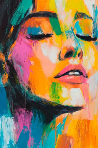 Colourful emotions on the face