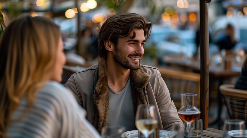Couple on a date in a restaurant by de-nue-pic