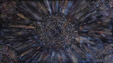 Metallisches Mandala - Ruhig und dynamisch von Art by Ilona