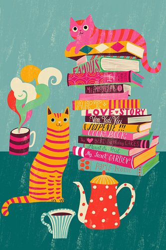 Gezellig theelezen met katten