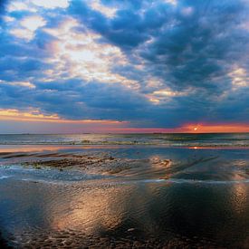 Coucher de soleil en mer du Nord sur Gerrit Kuyvenhoven