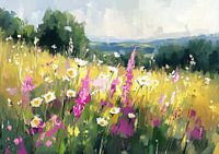 Blumenwiesenmalerei | Tanz der Sommerblumen