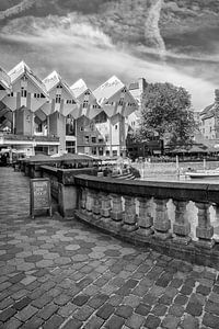 Maisons cubiques à Oude Haven à Rotterdam | Monochrom