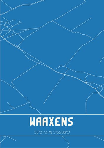 Blauwdruk | Landkaart | Waaxens (Fryslan)