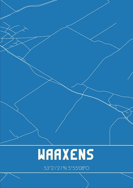 Blueprint | Map | Waaxens (Fryslan) by Prints of Place
