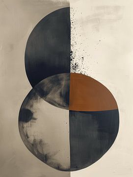 Abstraction moderne, formes organiques dans des tons de terre sur Carla Van Iersel