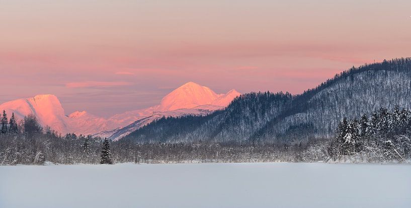 Sudlia lake at sunset in the northern part of Norway by Jos Pannekoek