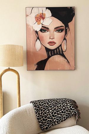 Portrait moderne en terre cuite, noir et blanc