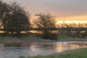 Wasser, einige Bäume, eine Brücke und ein schöner Himmel