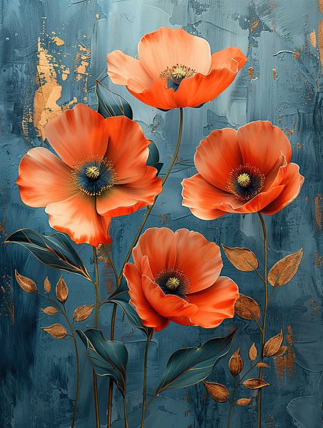 Mohnmalerei von Blumen Studio