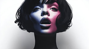 Zwischen Licht und Schatten – Pop-Art Vision in Rot und Blau