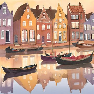 Vintage old time - Utrecht Schilderij van ComfortQ