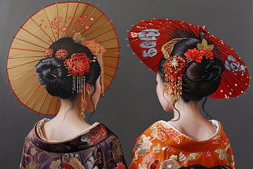 schilderachtig portret vrouwen Japan van Egon Zitter