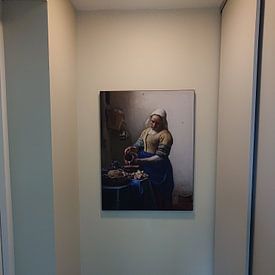 Customer photo: The Milkmaid - Vermeer painting, on art frame