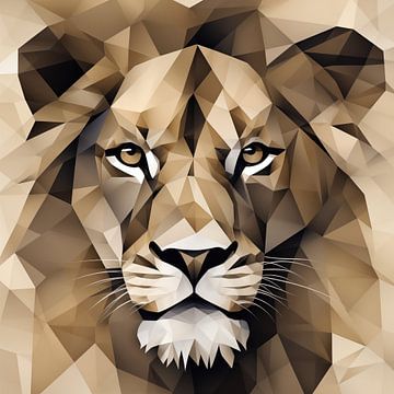 Lion in cubist shapes by Black Coffee