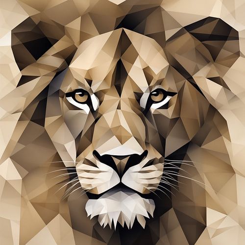 Löwe in kubistischen Formen
