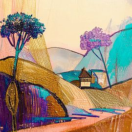 Modern Abstract Berglandschap. Serie: Landschap in structuren - 6